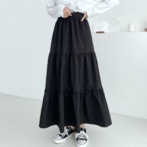 쉬폰원피스 여성스러운 캉캉 허리밴딩 귀여운 데일리 롱 스커트