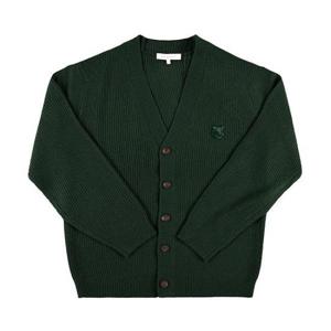 메종키츠네 볼드 폭스 헤드 패치 컴포트 립드 가디건 NM00501KT1