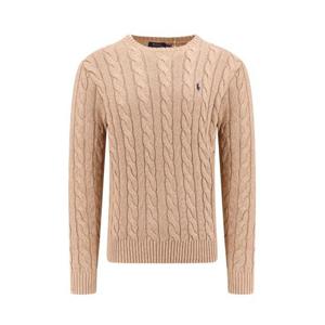 폴로 랄프로렌 로고 자수 케이블 니트 스웨터 710775885 014 BRO