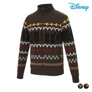 [디즈니골프]남성 패턴 하프넥 니트 패딩 집업 점퍼 DO3MJB004