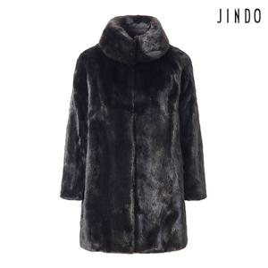 [진도] 모피 패디드 슬리브 밍크 하프코트 (JMH274BK)