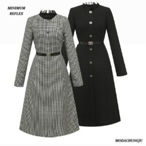 [미니멈]MD 시스루 카라 하프넥 원피스 MD MYDGWO0810_CJ