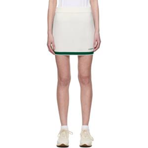 26 SS 카사블랑카 여성 오프 화이트   그린 테니스 니트 미니 스커트 251195F090003