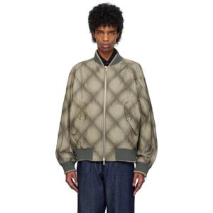 26 SS 드리스반노튼 남성 그레이 덕 캔버스 보머 재킷 251358M175013