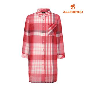 [올포유][올포유] 여성 체크 카라 롱 블라우스 ALBLL4231-500_G