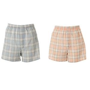 와코루 남성 선염 면 지지미 체크 남성 트렁크팬티 사각팬티 WMP5414