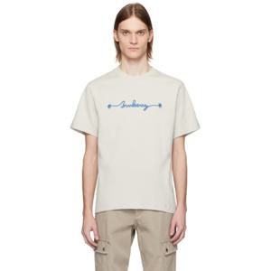 26 SS 버버리 남성 베이지 로고 코튼 티셔츠 252376M213000