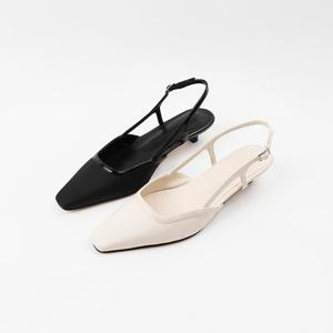 [신난다슈] 여성 슬링백힐 3cm 2종 밴딩 슬링백 샌들 펌프스 구두 발편한 낮은굽 AG257806