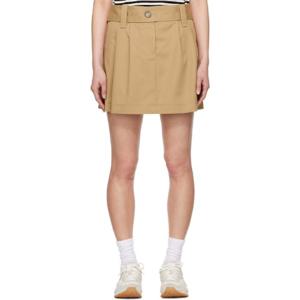 26 SS 몽클레어 여성 탠 플리츠 미니 스커트 251111F090001