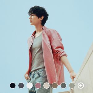 [지오다노/본사] 045505 코튼/린넨 긴팔 셔츠