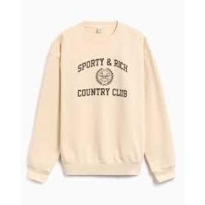 스포티앤리치 긴팔 티셔츠 ST071511218CR01 CREAM CHOCOLATE DOM