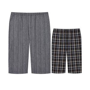 남자잠옷바지 파자마바지 면파자마 7부 체크 패턴 봄 가을 홈웨어하의