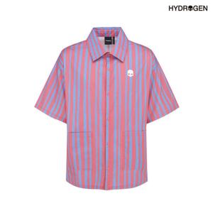 [하이드로겐] 유니 스트라이프 패턴 그래픽 반팔셔츠 H31D2TF209_CO