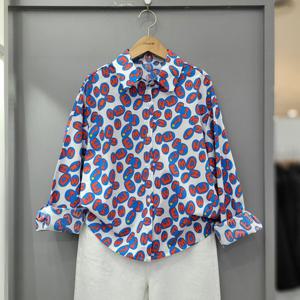 [무자크]영문리프나염 블라우스 P3BL07