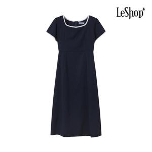 르샵  라인 배색 스퀘어넥 린넨 원피스 (BP4OP025A)