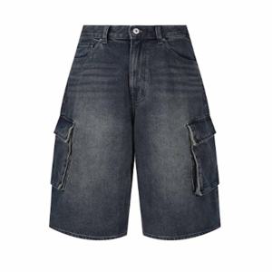 [버커루] 6부 M/BK톤 카고 데님 쇼츠(B252DP460P)