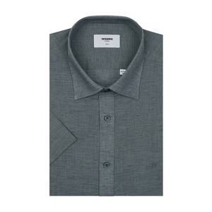 레노마셔츠 반팔 린넨혼방 솔리드 슬림핏 RPUSL0-309-GY