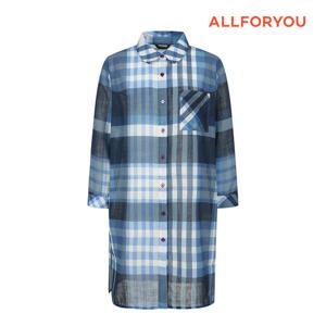 [올포유][올포유] 여성 체크 카라 롱 블라우스 ALBLL4231-906