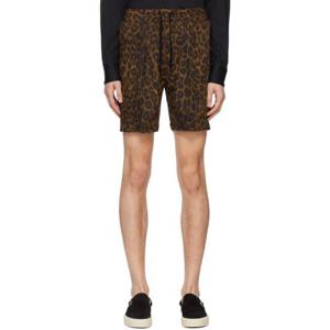 톰포드 반바지 브라운 레오파드 쇼츠 231076M193022