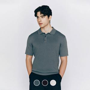 [지오다노/본사] 055529 12gg 립 스티치 반팔 폴로넥 니트 스웨터