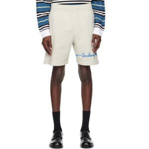 26 SS 버버리 남성 오프 화이트 로고 코튼 쇼츠 252376M193004