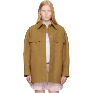 26 SS 스텔라 매카트니 여성 탠 알터  스웨이드 셔츠 252471F109002