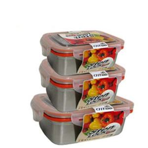 카네이션 밀폐 용기 김치통 반찬통 스텐 직사각 320ml