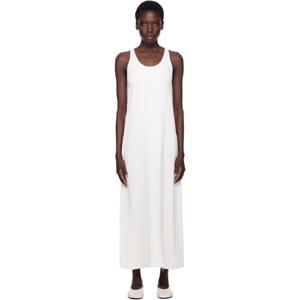 26 SS 토템 여성 오프 화이트 스쿱넥 사블레 미디 드레스 252771F054001