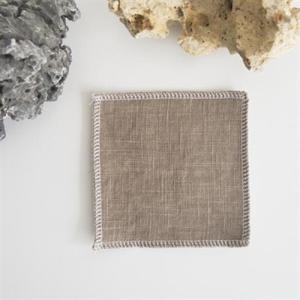 아트박스/메이메이 린넨 오버스티치 티코스터(브라운)