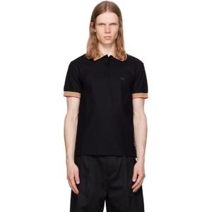 26 SS 버버리 남성 블랙 로고 칼라 코튼 폴로 셔츠 252376M212012