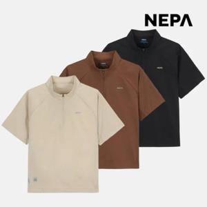 네파 여성 우븐 반팔 하프 집업 티셔츠 아웃도어 여름 등산티 7L45432