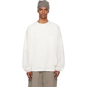 26 SS 피어오브갓 남성 화이트 와플 크루넥 스웨트셔츠 252161M204009