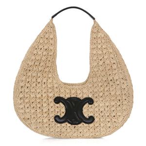 25FW 112772EYR 02NC 셀린느 클래식 파니에 라피아 호보백