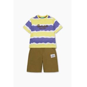 [베네통 키즈] 웨이브 패턴 티셔츠 세트 QASE01541_YE