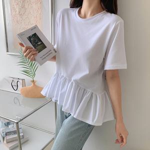 [한정수량] [올리비에스클로젯] 러블리 프릴 밑단 티셔츠_O2507TS121B