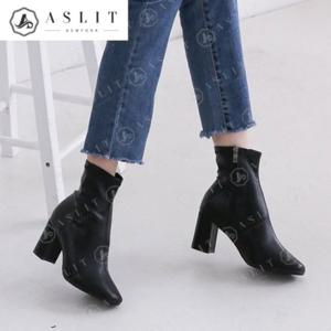 [애슬릿] 스퀘어 여성 데일리 스판 삭스 부츠 힐 7cm