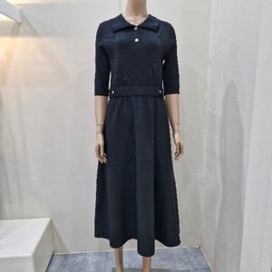 [더아이잗]더아이잗 니트 배색 밴딩 A라인 원피스 IR4M0OP761