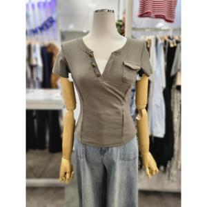 밸리걸 세이브존01 레리어드 골지 반팔 크롭 티셔츠 605250