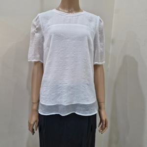 [더아이잗]더아이잗 시스루 배색 퍼프 블라우스 IR7a0bl261