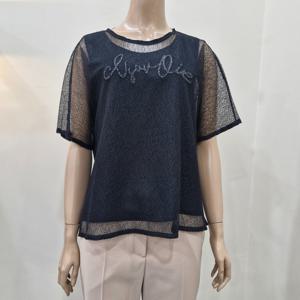 [더아이잗]더아이잗 네트 배색 자수 블라우스 IR6A0BL191