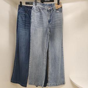 뱅뱅 HC15 뱅뱅 봄 여름 여성 허리밴드 스판 워싱 와이드 청바지 NQL169