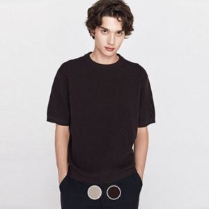 [지오다노]남자 반팔티 라운드넥 코튼/폴리 스티치 텍스쳐드 니트 스웨터 055906