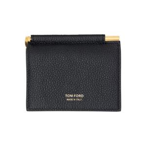 26 SS 톰포드 남성 블랙 소프트 그레인 가죽 폴딩 머니클립 카드 지갑 252076M163016