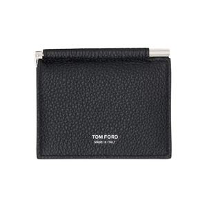 26 SS 톰포드 남성 블랙 소프트 그레인 가죽 폴딩 머니클립 카드 지갑 252076M163015