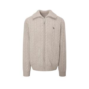 헤지스  25FW  남성 하이넥 울 케이블 방풍 집업 가디건 HZSW5D327I2