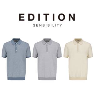 [에디션앤드지]SS 남자티셔츠 투톤 반팔 카라 티셔츠 3종 1택 NEF2ET1922 DR4488
