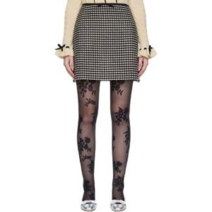 26 SS 발렌티노 여성 블랙   화이트 체크 미니 스커트 252476F090001