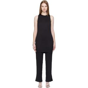 26 SS 이세이미야케 여성 블랙 슬릭 플리츠 미니 드레스 252809F052002