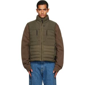 26 SS 스톤아일랜드 남성 카키 G100004 심리스 터널 나일론 TC 다운 베스트 252828M178009