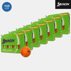 [7더즌 84알]던롭코리아 정품 스릭슨 소프트 필 14 브라이트 골프볼[남여공용][오렌지][2피스]